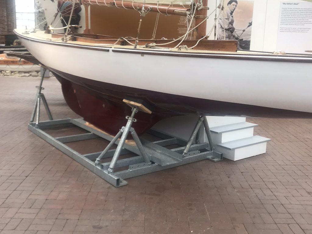 Yacht storage stillage for Scottish maritime museum