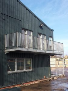 Office balcony with high Stainless steel balustrade